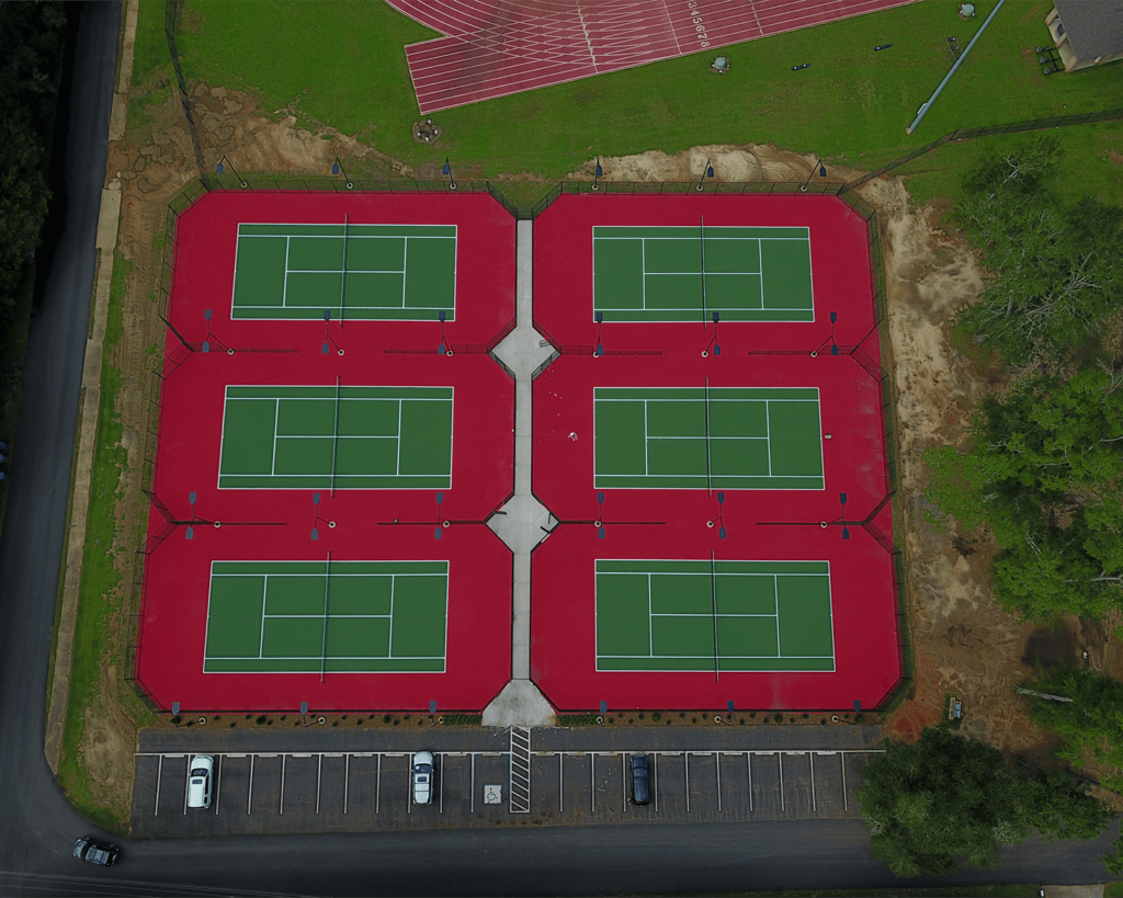 red and green tennis