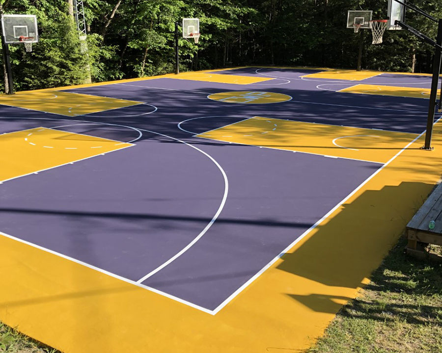 yellow purple bb Sports Court Coatings