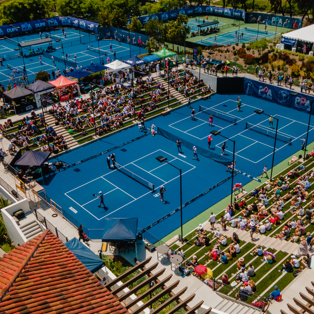 Aerial view of court at PPA